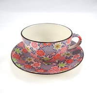 2D0065-66 Purple Sakura Coffee Cup & Saucer Set