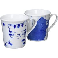 2G0009 Nakayoshi Cat Pair Mug Gift Set