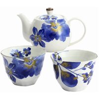 2G0034 Blue Flower Teapot Gift Set