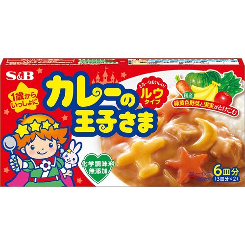 [Best Before:02.05.2024] Kids Curry Sauce Mix Block カレーの王子様ルウタイプ 80g (6  servings)